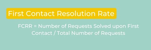 This is the formula to calculate First contact resolution rate (FCRR) which is a commonly used KPI in accounting