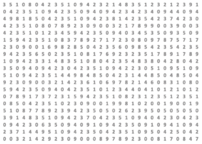 Capture d’écran démontrant la difficulté de compter les numéros 6 dans un tableau sans coloration visuelle