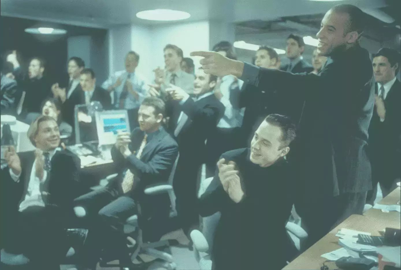 Happy worker with applause