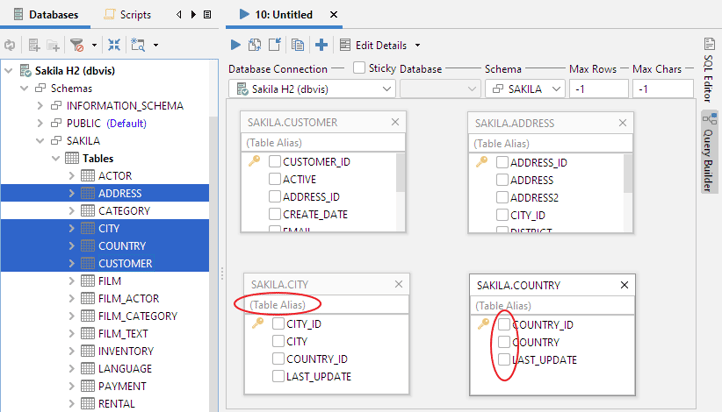 Création de requêtes DbVisualizer