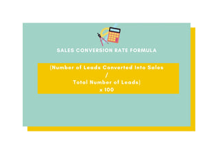 Use the formula to find conversion rate in sales