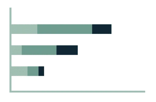 the general representation of a stacked bar chart graph report
